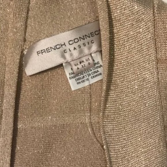 French Connection Metallic Gold Bandage Dress Sz 0 - Picture 5 of 9